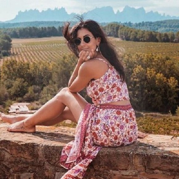 Dresses & Skirts - Rose Charm Boho Floral Print Midi Skirt